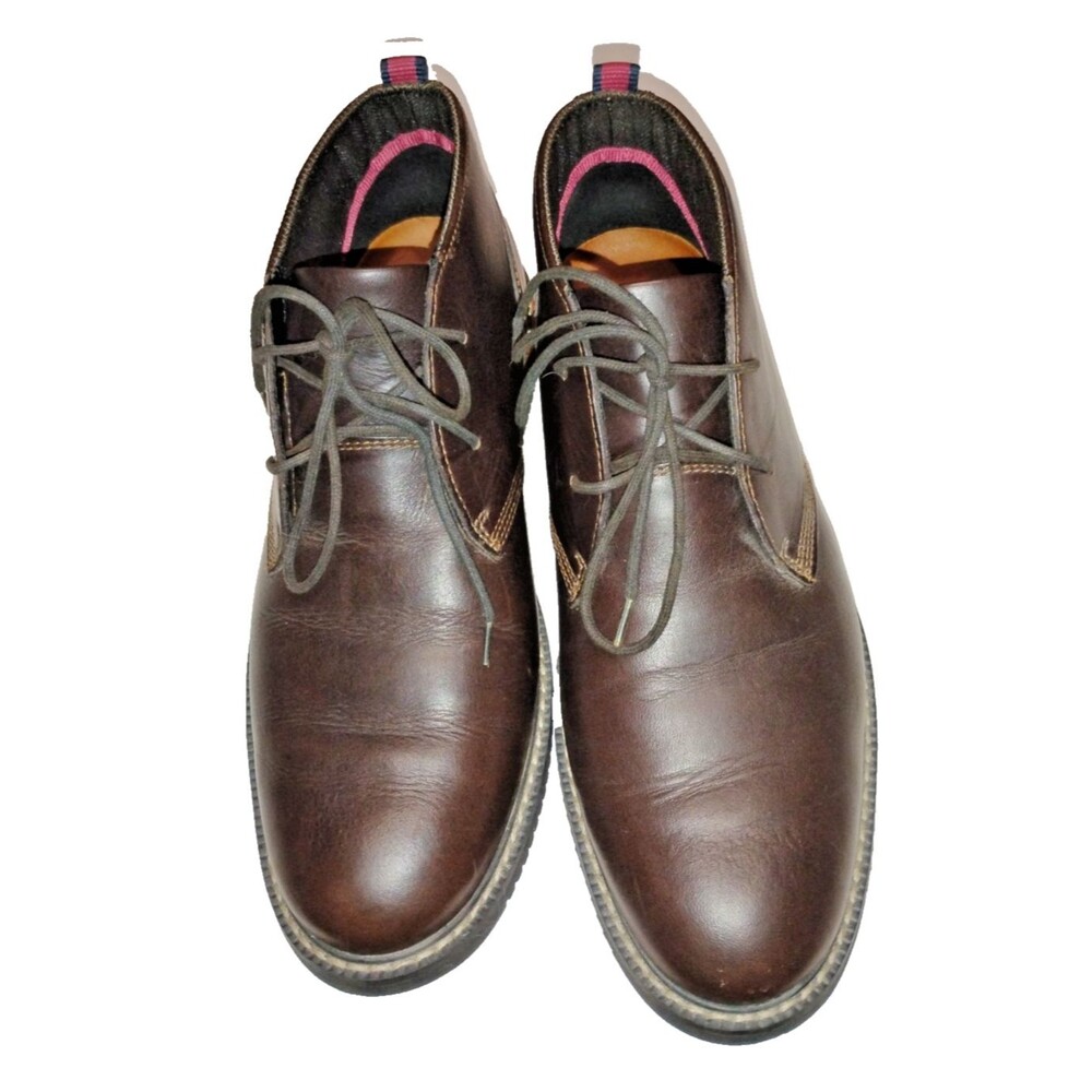 Men's Size 7.5 TIMBERLAND EK Brook Park Dark Brown Smooth Leather Chukka Boots
